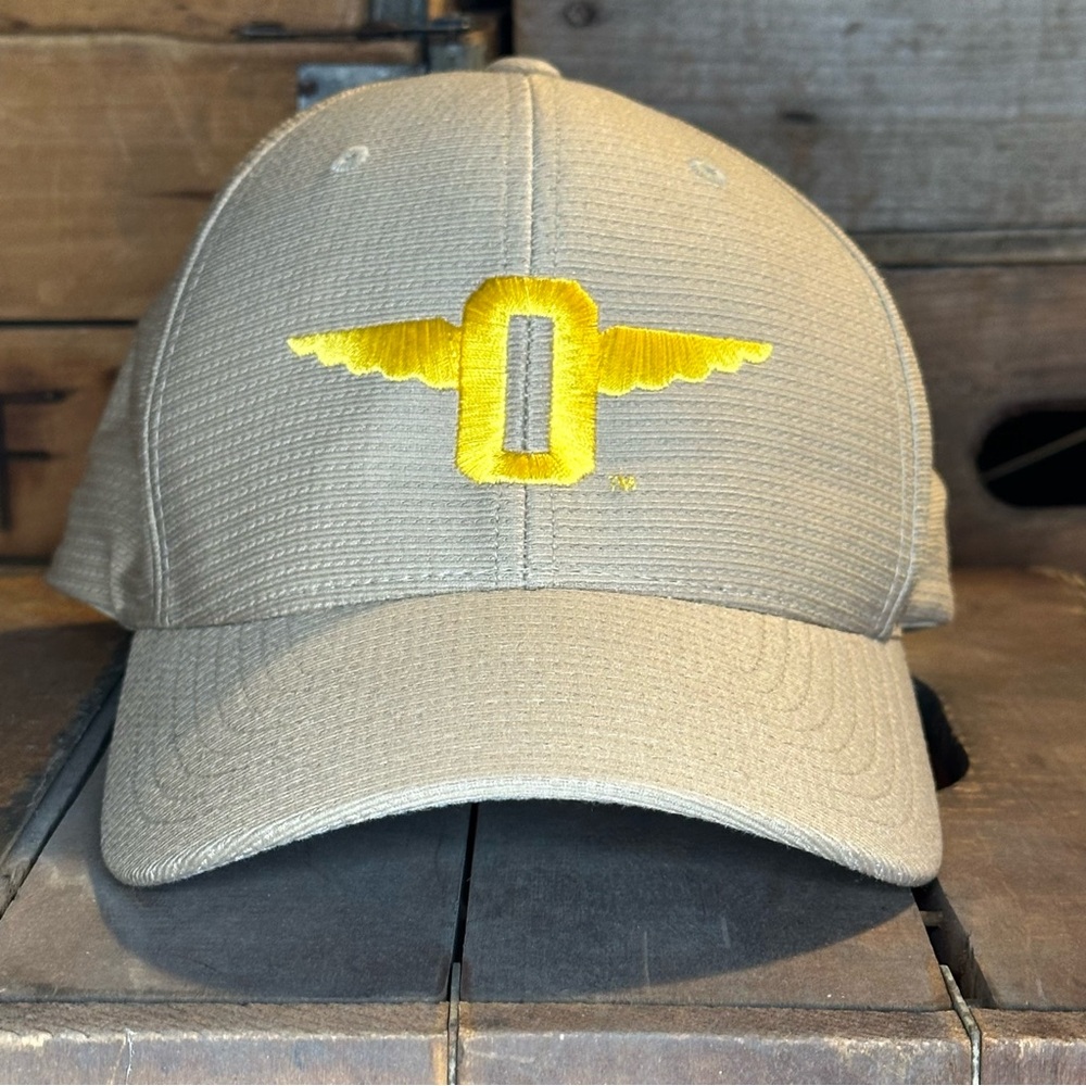 Classic Tan Flexfit Baseball Hat with Winged "O" Embroidery from Hawaii